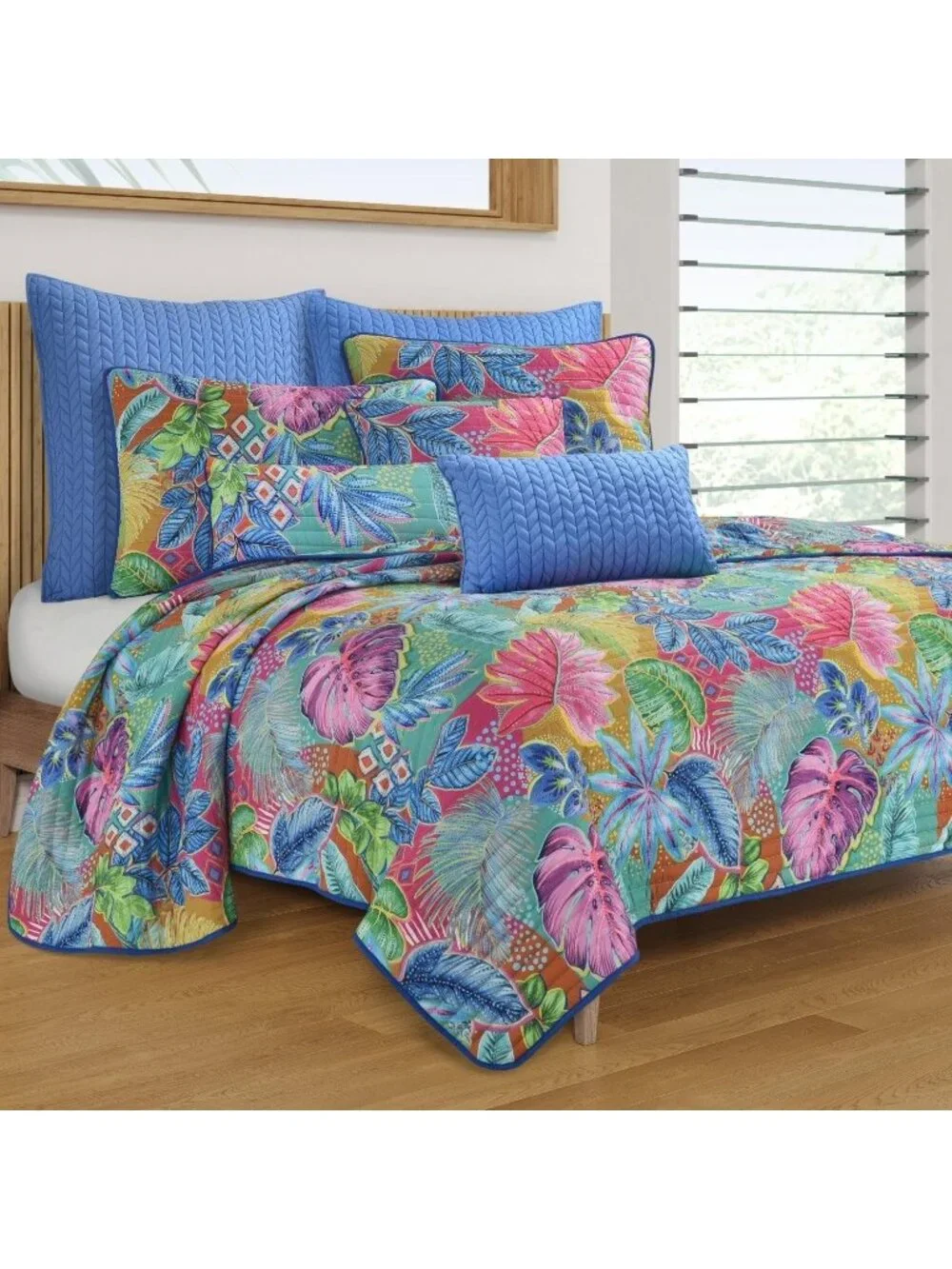 J by J Queen Hanalei Tropical 2 Piece Quilt Set Twin Twin XL $270